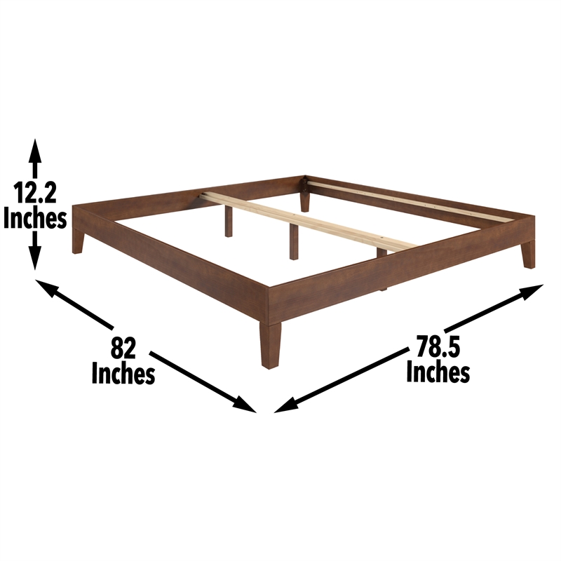 Pemberly Row Modern / Contemporary King Natural Wood Platform Bed