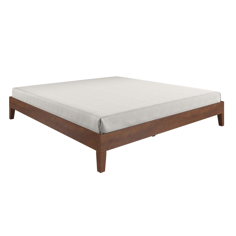 Pemberly Row Modern / Contemporary King Natural Wood Platform Bed