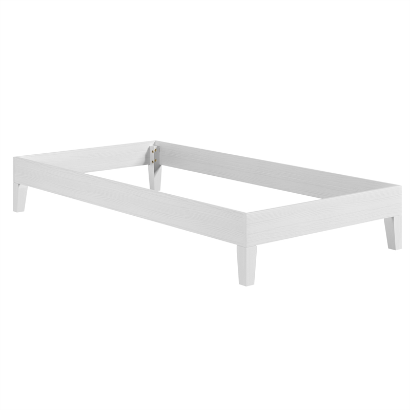 Pemberly Row Modern / Contemporary Twin White Wood Platform Bed