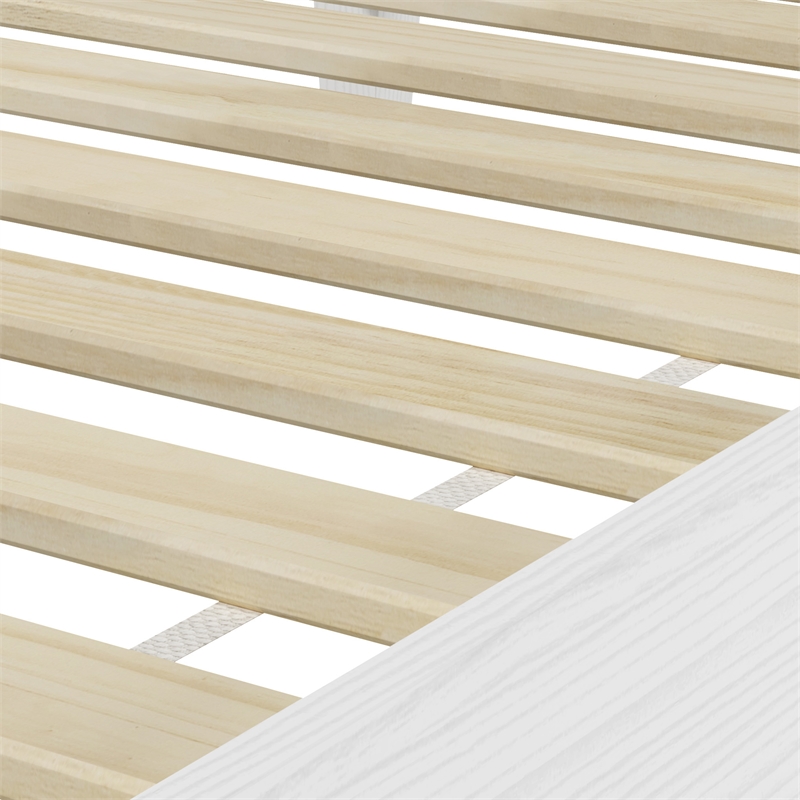 Pemberly Row Modern / Contemporary Twin White Wood Platform Bed