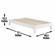 Pemberly Row Modern / Contemporary Twin White Wood Platform Bed