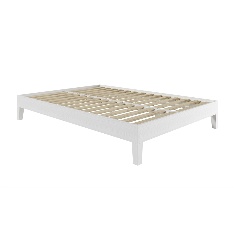 Pemberly Row Modern / Contemporary Full White Wood Platform Bed