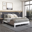 Pemberly Row Modern / Contemporary Queen White Wood Platform Bed