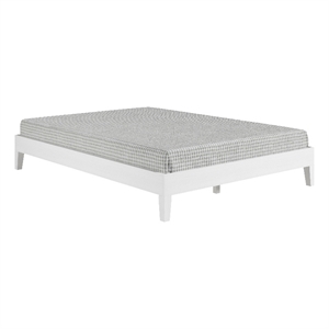 Pemberly Row Modern / Contemporary Queen White Wood Platform Bed