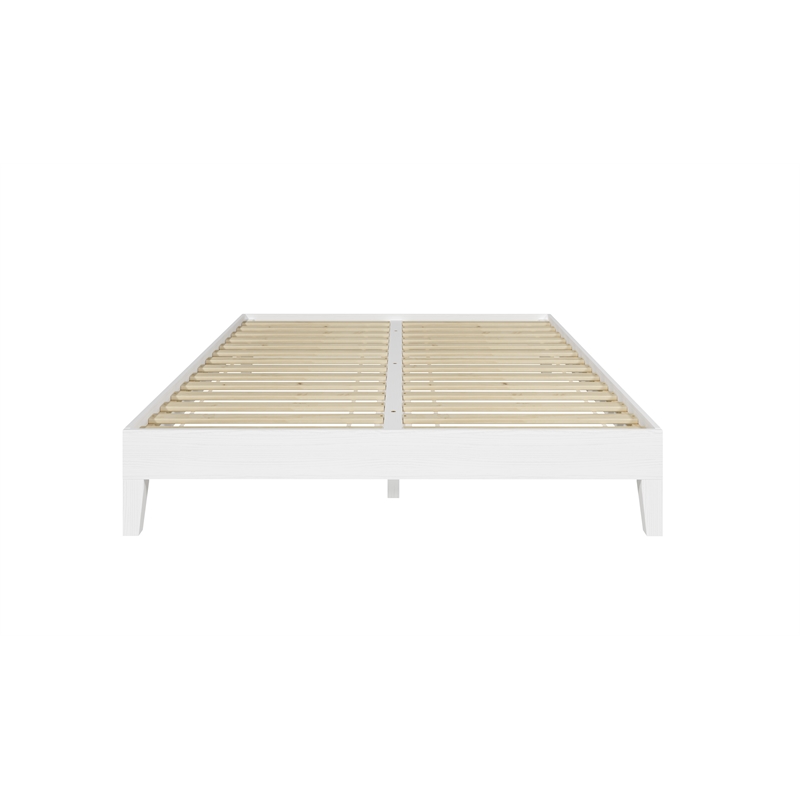 Pemberly Row Modern / Contemporary Queen White Wood Platform Bed