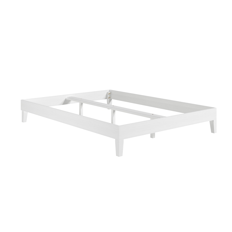 Pemberly Row Modern / Contemporary Queen White Wood Platform Bed
