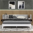 Pemberly Row Modern / Contemporary King White Wood Platform Bed