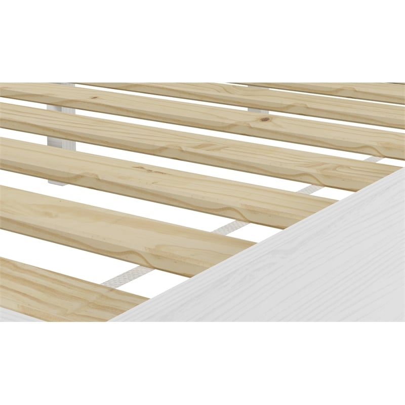 Pemberly Row Modern / Contemporary King White Wood Platform Bed