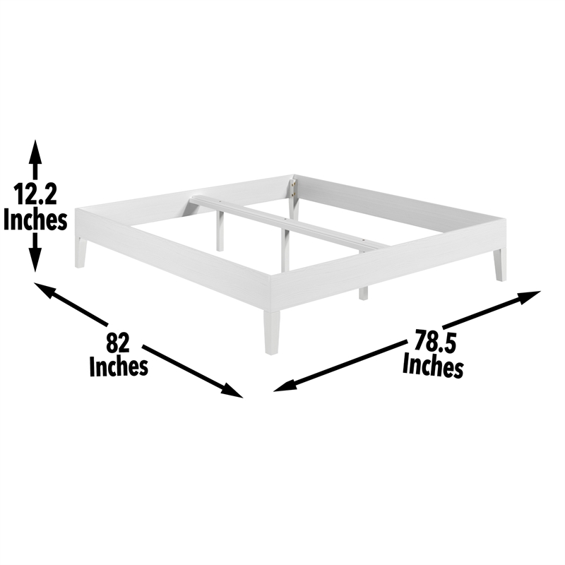 Pemberly Row Modern / Contemporary King White Wood Platform Bed