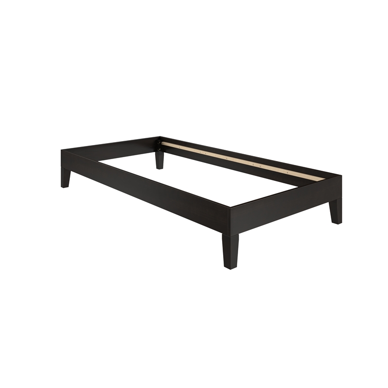 Pemberly Row Contemporary Wood Twin Platform Bed in Black Finish