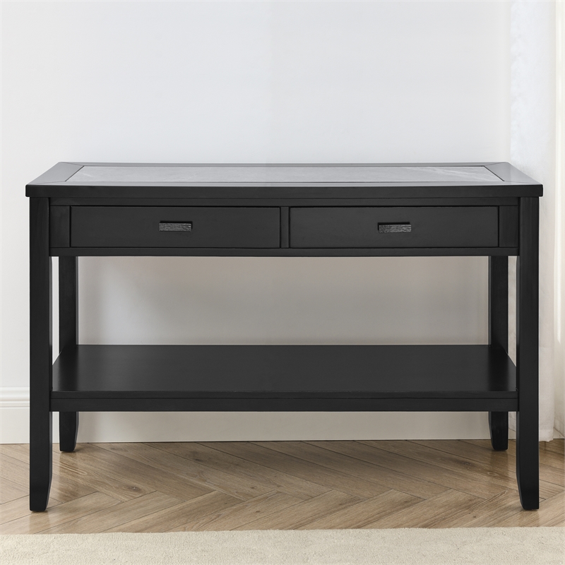 Pemberly Row Transitional 3-Piece Gray Stone Top Occasional Set