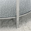 Pemberly Row Contemporary Round Chrome and Tempered Glass Cocktail Table