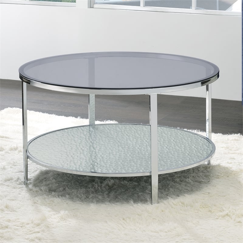 Pemberly Row 3-Piece Chrome and Tempered Glass Occasional Set