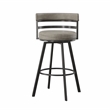 Pemberly Row Transitional Metal and Beige Faux Leather Swivel Bar Stool