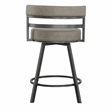 Pemberly Row Metal and Gray Faux Leather Swivel Counter Stool