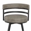Pemberly Row Metal and Gray Faux Leather Swivel Counter Stool
