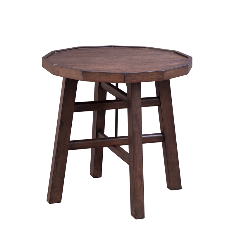 Pemberly Row 3-Piece Burnt Caramel Finish Wood Occasional Table Set