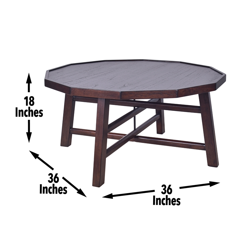 Pemberly Row 3-Piece Burnt Caramel Finish Wood Occasional Table Set