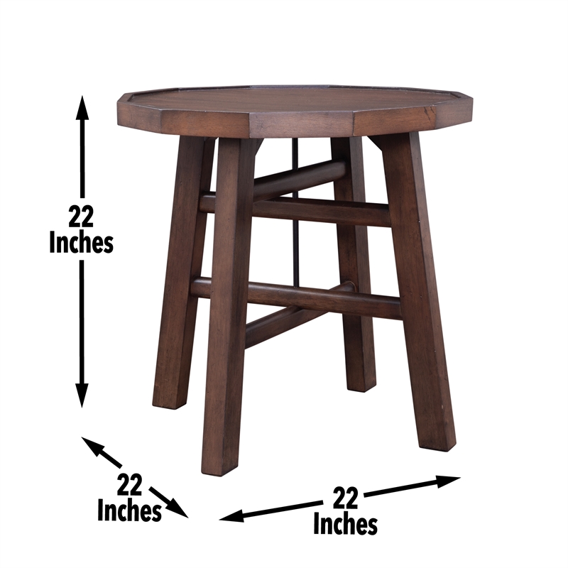 Pemberly Row 3-Piece Burnt Caramel Finish Wood Occasional Table Set