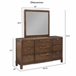 Pemberly Row Contemporary Walnut Brown Wood 6-drawer Dresser and Mirror