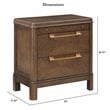 Pemberly Row Contemporary Walnut Brown Wood 2-drawer Nightstand