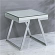Pemberly Row Mirrored Glass and Chrome Metal Square End Table