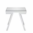 Pemberly Row Mirrored Glass and Chrome Metal Square End Table