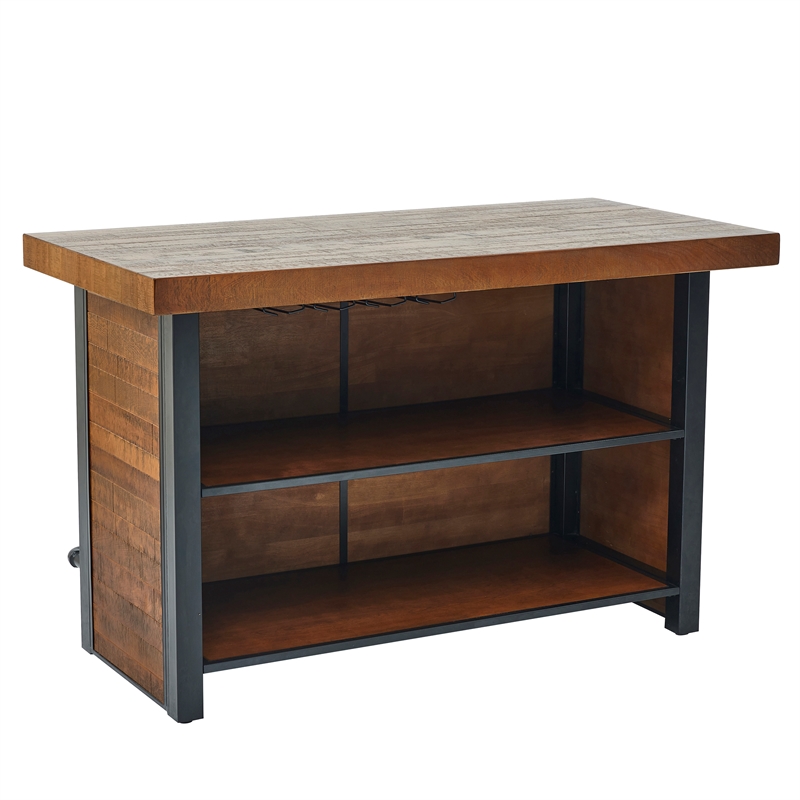 Pemberly Row Modern Transitional Chestnut Wood Finish 42