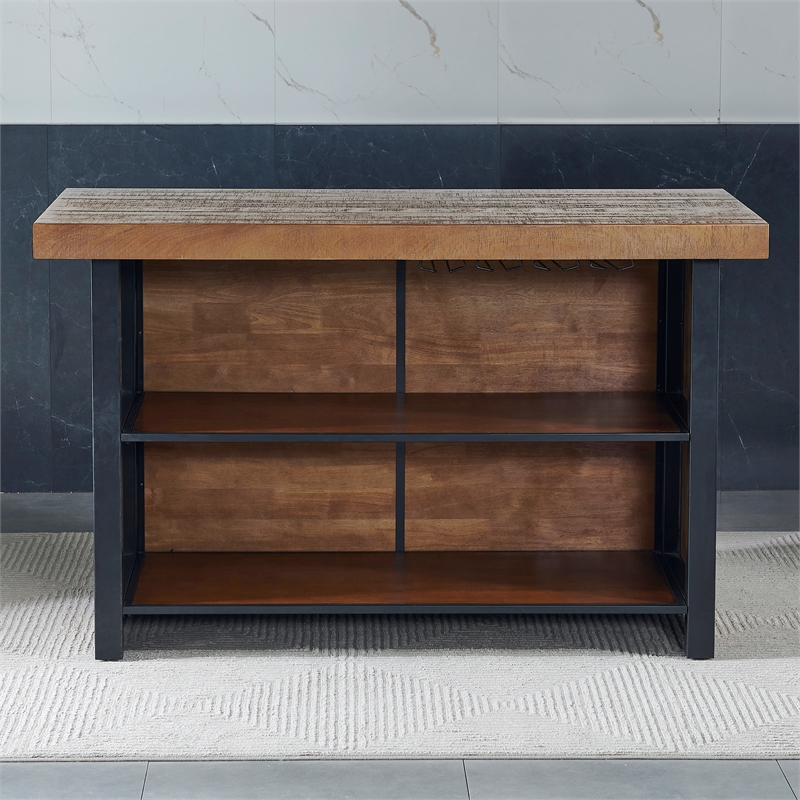 Pemberly Row Modern Transitional Chestnut Wood Finish 42