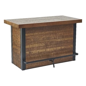 Pemberly Row Modern Transitional Chestnut Wood Finish 42&quot Home Bar