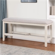 Pemberly Row Farmhouse / Country Wood Counter Bench in Off White