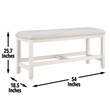 Pemberly Row Farmhouse / Country Wood Counter Bench in Off White