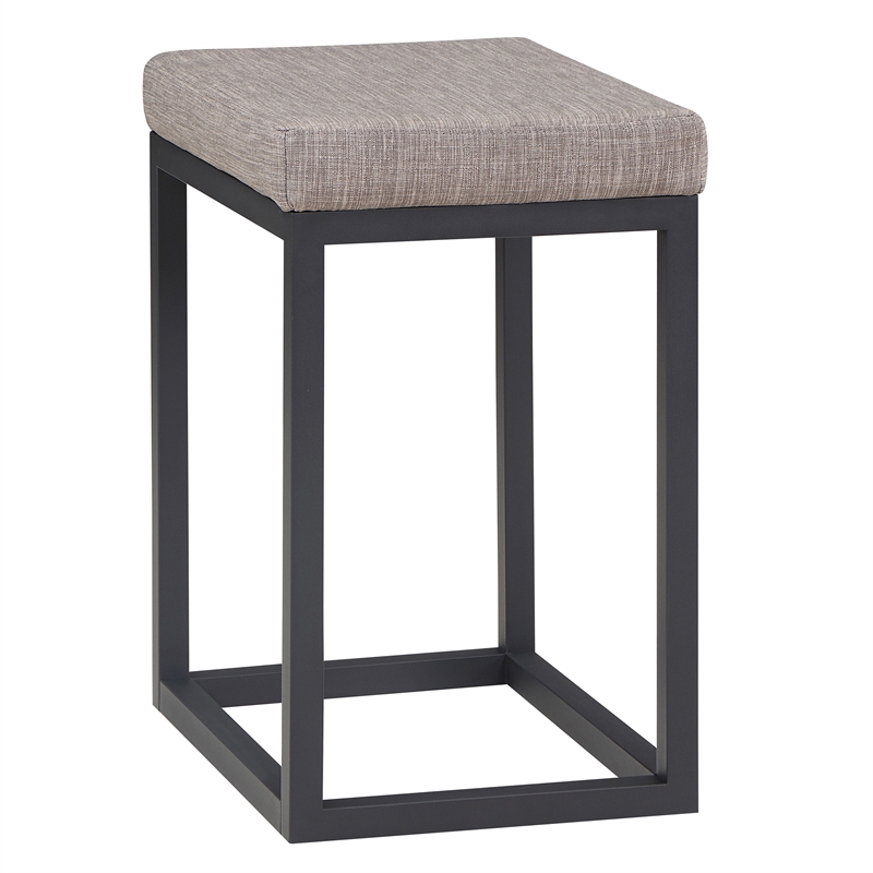 Pemberly Row Contemporary Walnut and Black Metal Counter Bar Set