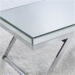 Pemberly Row Contemporary Mirrored Glass and Chrome Metal Cocktail Table