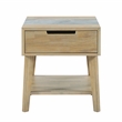 Pemberly Row Mid-Century Natural Finish with Gray Stone End Table