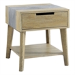 Pemberly Row Mid-Century Natural Finish with Gray Stone End Table
