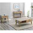 Pemberly Row Mid-Century Natural Finish with Gray Stone Sofa Table