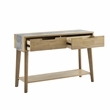 Pemberly Row Mid-Century Natural Finish with Gray Stone Sofa Table