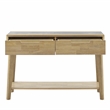 Pemberly Row Mid-Century Natural Finish with Gray Stone Sofa Table