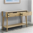 Pemberly Row Mid-Century Natural Finish with Gray Stone Sofa Table