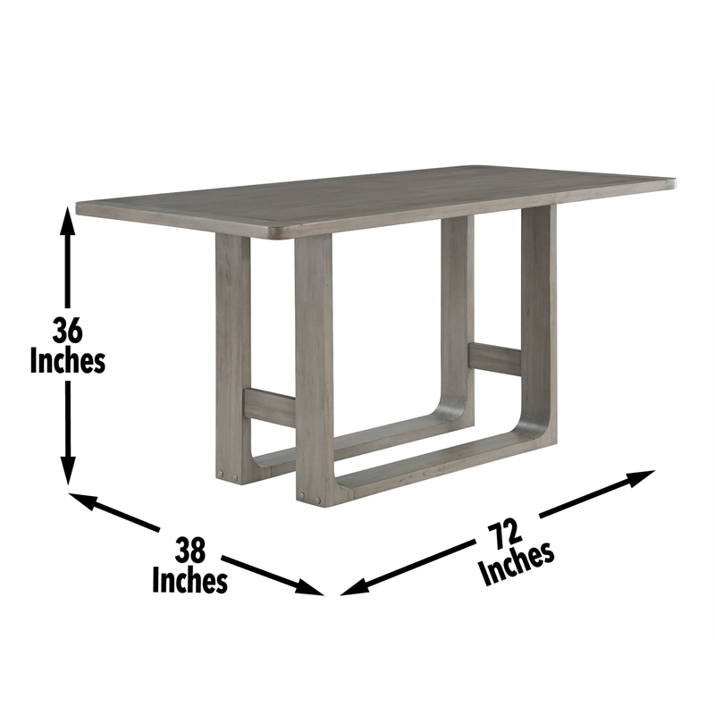 Pemberly Row Farmhouse Gray Wood Counter Height Dining Table