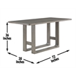 Pemberly Row Farmhouse Gray Wood Counter Height Dining Table