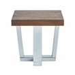 Pemberly Row Transitional Chestnut Wood and Chrome Base Square End Table