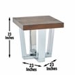 Pemberly Row Transitional Chestnut Wood and Chrome Base Square End Table