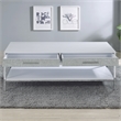 Pemberly Row Contemporary White Wood and Chrome Cocktail Table