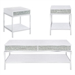 Pemberly Row Contemporary White Wood and Chrome 3-Piece Occasional Set