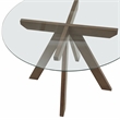 Pemberly Row Transitional Mocha Brown Wood and Glass Top Dining Table