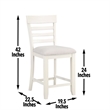 Pemberly Row Farmhouse / Country Off White Wood Counter Chair