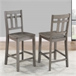Pemberly Row Farmhouse / Country Gray Finish Wood Counter Chair