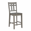 Pemberly Row Farmhouse / Country Gray Finish Wood Counter Chair